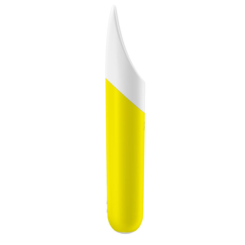 Satisfyer - ultra power bullet 7 clitoral vibrator - Yellow, Product side three view  | Flirtybay.com.au